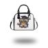 Cute cartoon owl wearing glasses and graduation hat shoulder handbag