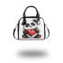 Cute cartoon panda holding a heart shoulder handbag