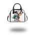 Cute cartoon puppy with a blue backpack shoulder handbag