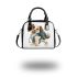 Cute cartoon puppy with a blue backpack shoulder handbag