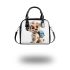 Cute cartoon puppy with a blue backpack shoulder handbag