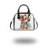 Cute cartoon puppy with a blue backpack shoulder handbag