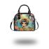 Cute chibi baby bee surrounded flowers and butterflies shoulder handbag