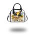 Cute chibi bee with sunflowers and hearts shoulder handbag