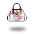 Cute chihuahua puppy inside a pink teacup with candy hearts shoulder handbag