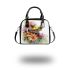 Cute colorful frog with flowers shoulder handbag