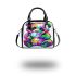 Cute colorful whimsical clipart panda holding bubble shoulder handbag
