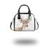 Cute deer with a floral wreath on its horns shoulder handbag