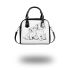 Cute dog and puppy coloring page for kids with crisp lines shoulder handbag