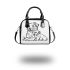 Cute dog with her puppy coloring page for kids shoulder handbag