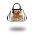 Cute golden retriever dog with easter eggs shoulder handbag