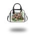 Cute happy smiling turtle with flowers shoulder handbag