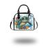 Cute kawaii turtle surrounded by bubbles shoulder handbag