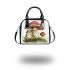 Cute little frog sitting under the mushroom shoulder handbag