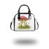 Cute little frog sitting under the mushroom shoulder handbag