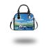 Cute panda lying in the water shoulder handbag