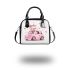 Cute pink car with a cute puppy inside shoulder handbag