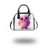 Cute pink owl cartoon character clip art shoulder handbag