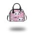 Cute pink pattern with hearts pandas and the word love shoulder handbag