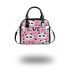 Cute pink pattern with hearts pandas and the word love shoulder handbag
