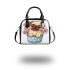 Cute pug dog inside a flower bucket shoulder handbag