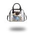 Cute pug puppy sitting in a flower bucket shoulder handbag