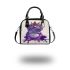 Cute purple frog wearing crown with blue skin color shoulder handbag