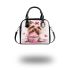 Cute valentine yorkie dog with pink shoulder handbag
