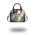 Cute white baby cat blue eyes shoulder handbag