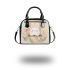 Cute white bunny surrounded by colorful tulips shoulder handbag