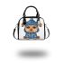 Cute yorkshire terrier in hoodie shoulder handbag