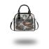 Deer and forest in the style of naturalistic bird portraits shoulder handbag