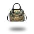 Deer head surrounded by forest and animals shoulder handbag