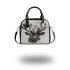 Deer head with large antlers and forest shoulder handbag