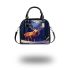 Deer with antlers in the forest shoulder handbag