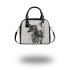 Double exposure of the deer with trees and forest shoulder handbag