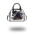 Elegant dark brown horse against a white background shoulder handbag