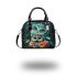 Fantasy cute baby owl with big blue eyes shoulder handbag