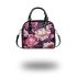 Floral Elegance on Wooden Table Shoulder Handbag