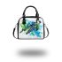 Geometric sea turtle blue and green shoulder handbag