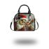 Grinchy smile and dancing santaclaus reindeer show shoulder handbag