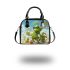 Grinchy with black sunglass drink juice fruit shoulder handbag