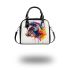 Horse watercolor splash with ink drips shoulder handbag