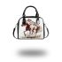 Horse with native american feathers shoulder handbag