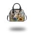 Horse with sunflower watercolor shoulder handbag