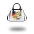 Incorporating elements like geometric shapes shoulder handbag