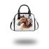 Indian horse with white feathers in its mane shoulder handbag