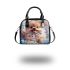 Kawaii cute adorable fluffy furry baby puppy brown beige fur shoulder handbag