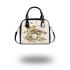 little frog and music notes and violin with leaves red Shoulder Handbag