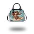 Monkey wearing sunglasses surfing with coconuts shoulder handbag